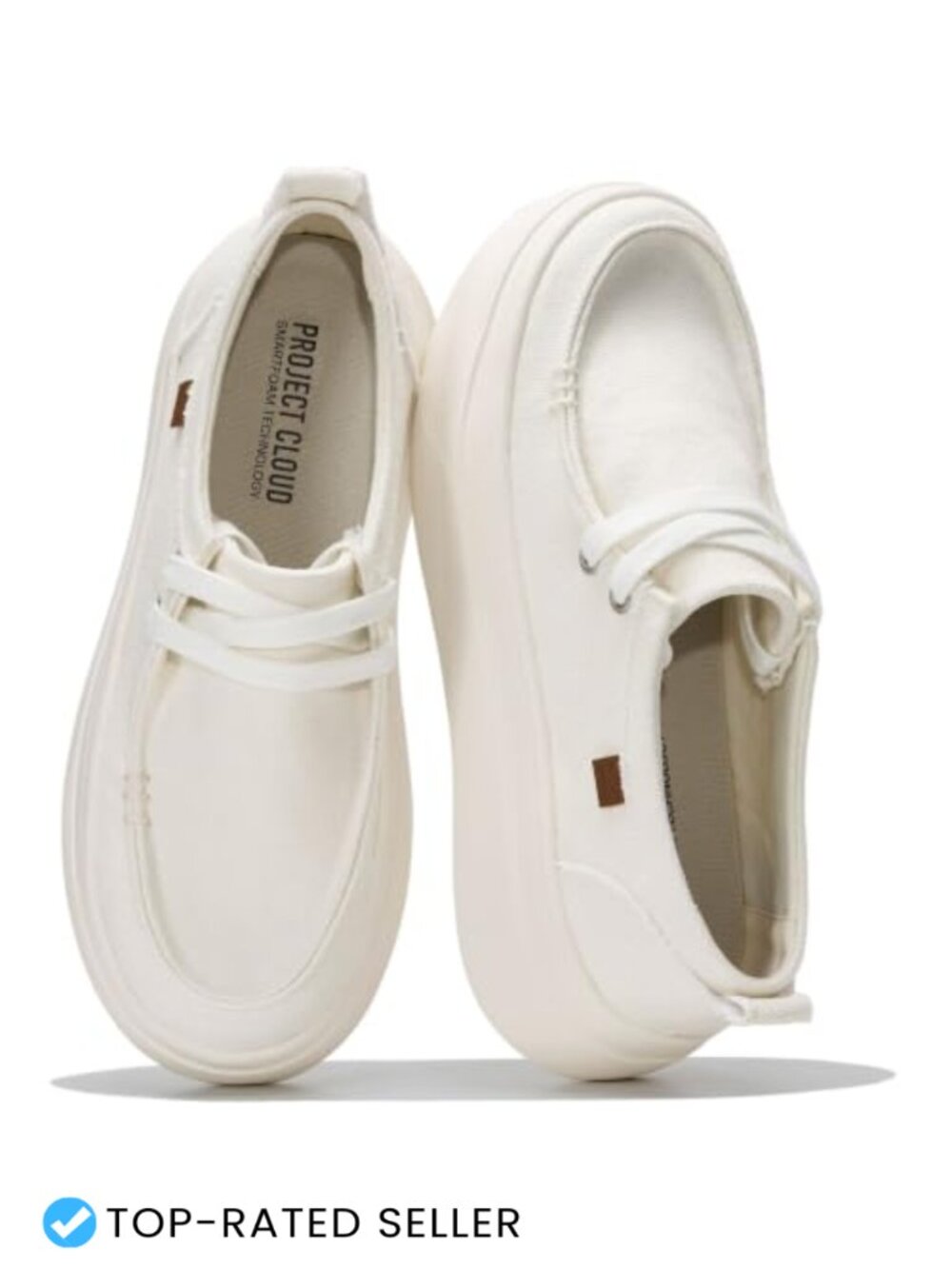Canvas Platform Loafers Slip On Boat Shoes Women Comfortable